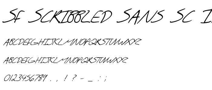 SF Scribbled Sans SC Italic font